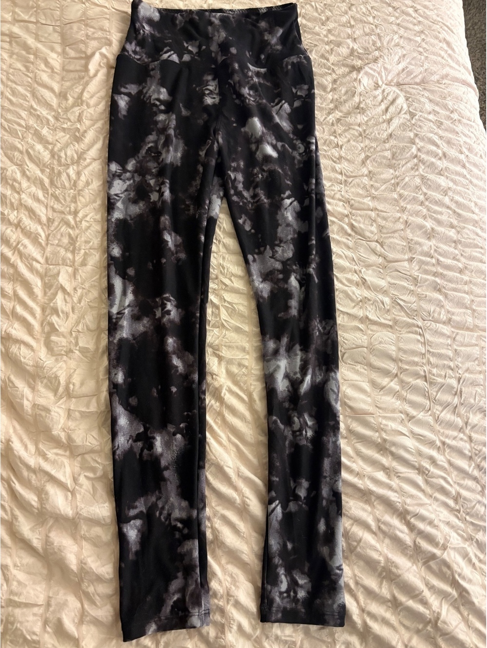 Black and Gray Tie-Dye Women's Leggings Size Small/Medium